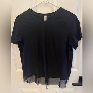 Mesh crisscross Lululemon cropped tshirt